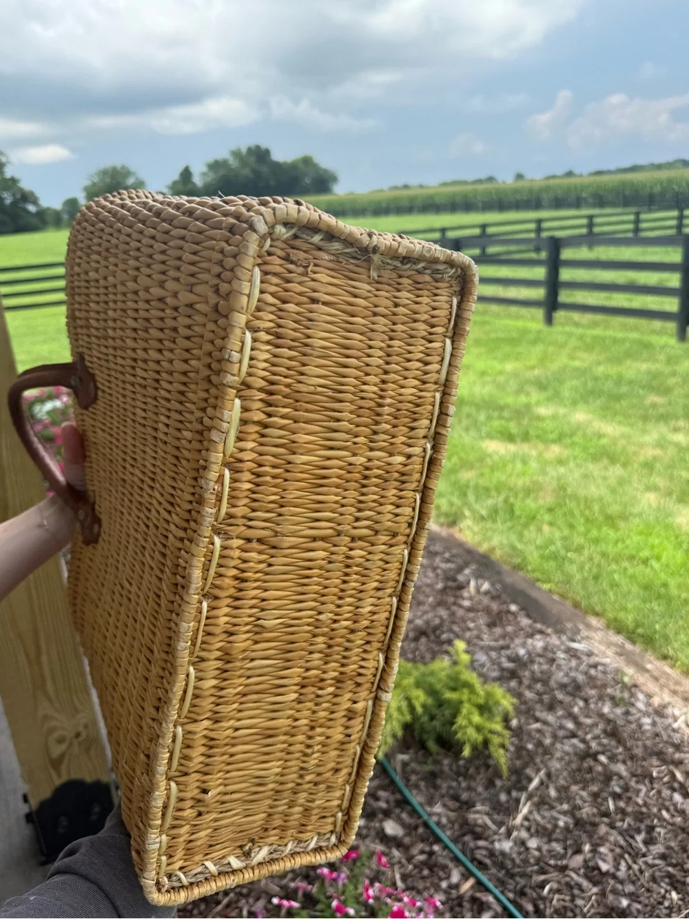Vintage handwoven straw